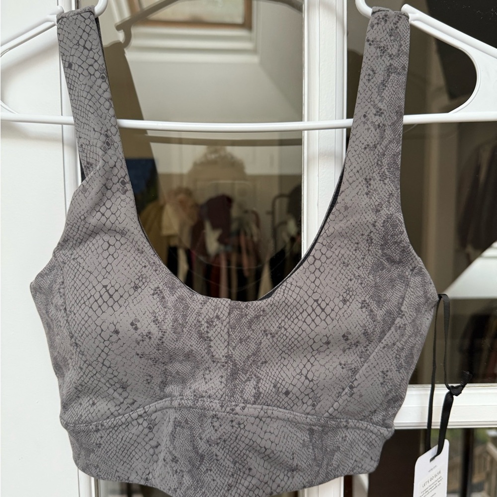 53. Varley Charcoal Snake Print Bra